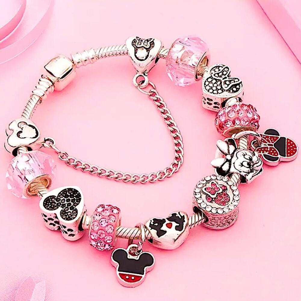 Mickey Minnie Mouse Disney Charm Bracelet